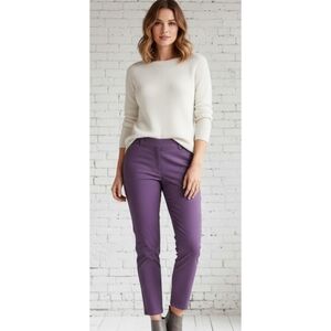 Maurices High Rise Stretch Waist Pull on Dress Pants Purple Size XL Short